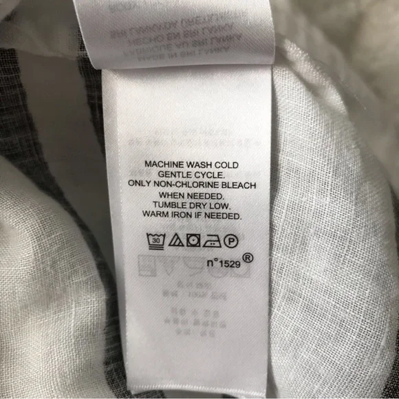 Lauren Ralph Lauren Striped Linen Tunic Top Size 2X White Band Collar Relax Fit - Picture 11 of 15